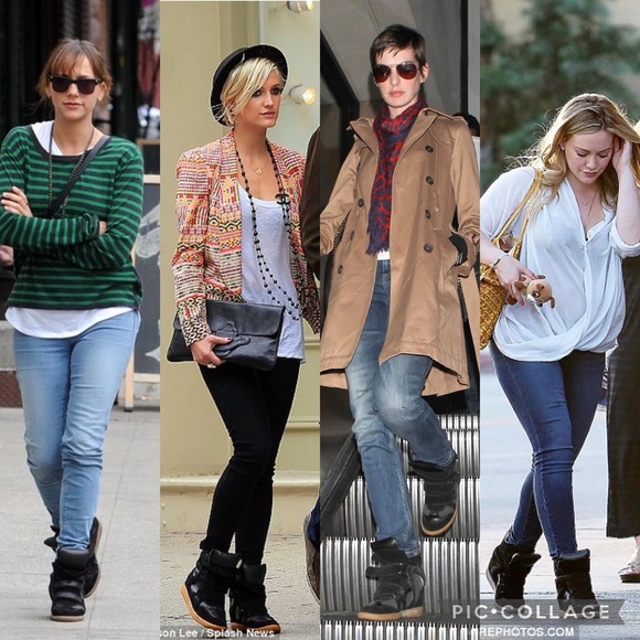 Isabel Marant Black Beckett Sneaker Wedge Heel Size 39 - Picture 4 of 16